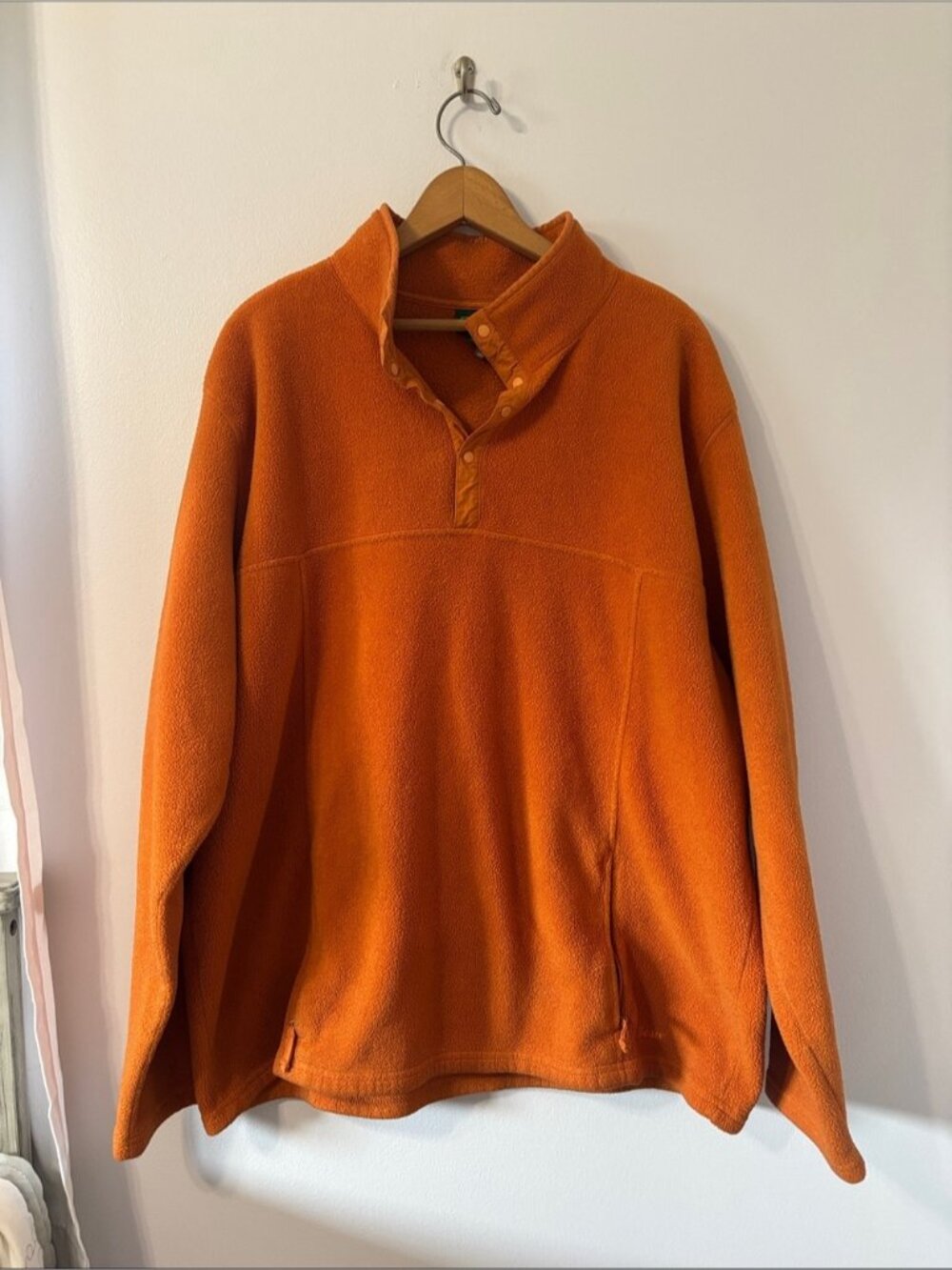 L.L. Bean Men's Orange Quarter-Snap Fleece